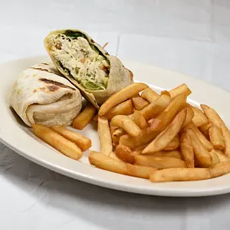 A wrap with fries