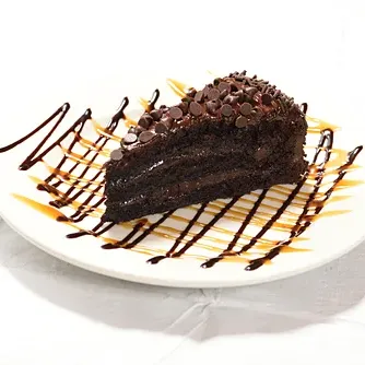 A slice of chocolate cake